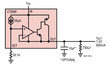 Regulador lineal de 36 V y 800 mA 