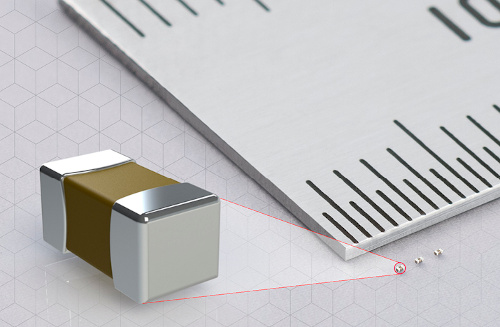 MLCC en formato 008004 con capacidad de 0,1 µF