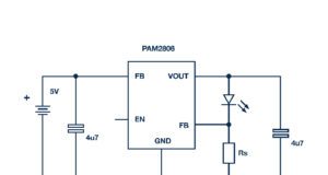 Figura 2: un controlador LED lineal para aplicaciones con alimentación por batería.