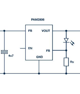 Figura 2: un controlador LED lineal para aplicaciones con alimentación por batería.