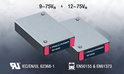 Convertidores CC/CC de 40 y 60 W para el sector ferroviario