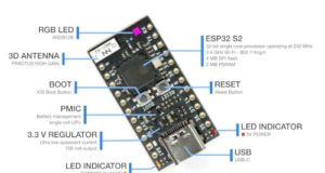 TinyS2 Tarjeta de desarrollo con SoC ESP32-S2