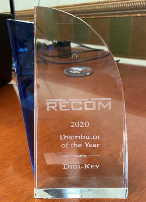 Digi-Key nombrado distribuidor del año por RECOM Power