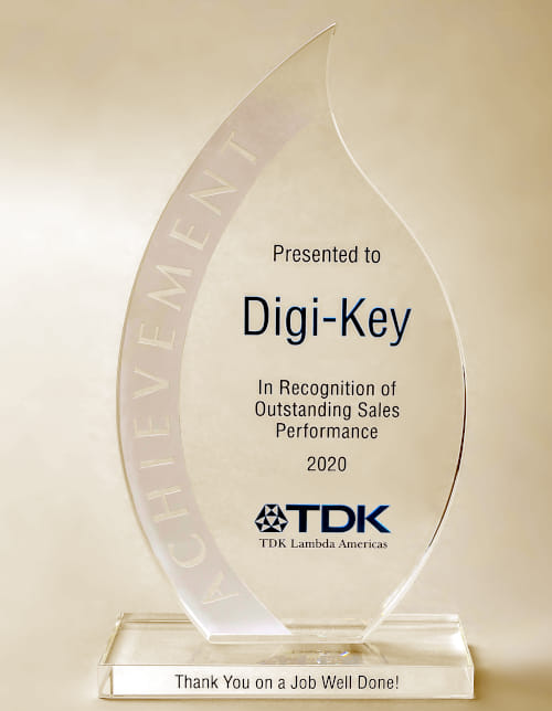 Digi-Key Electronics recibe el reconocimiento de TDK-Lambda