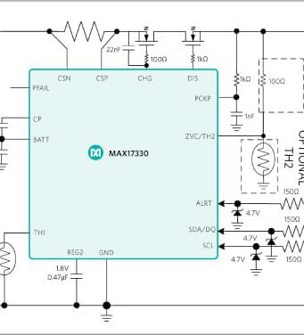 Circuito de administració de baterías MAX17330