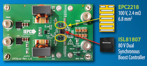 Placa de conversión CC-CC EPC9166