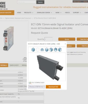 Modelos CAD descargables de componentes