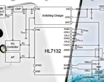 HL7132 circuito cargador directo y rápido 2:1 de baja tensión