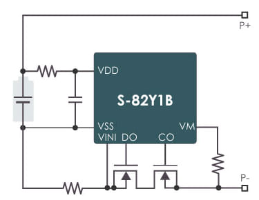 S-82Y1B circuito de protección de batería de una celda