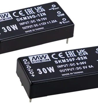 Convertidores CC-CC aislados series SKM30-N y DKM30-N