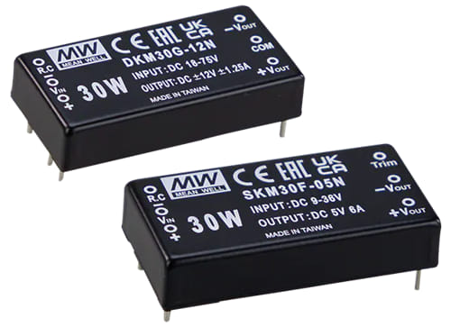 Convertidores CC-CC aislados series SKM30-N y DKM30-N