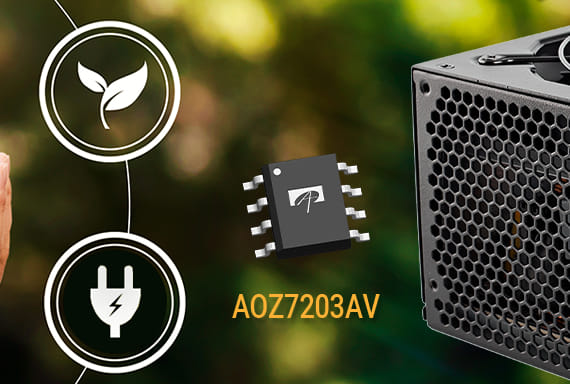 AOZ7203AV Rectificador de puente activo para adaptadores y fuentes AC-DC