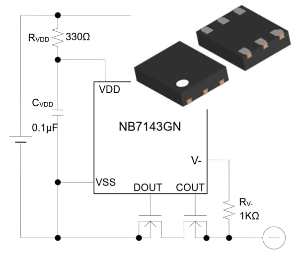 Protector de batería de iones de litio de una celda NB7143